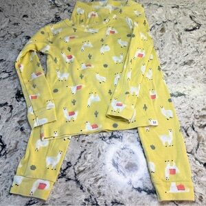 Baby GAP Organic Yellow Llama Print Kids Pajama Set